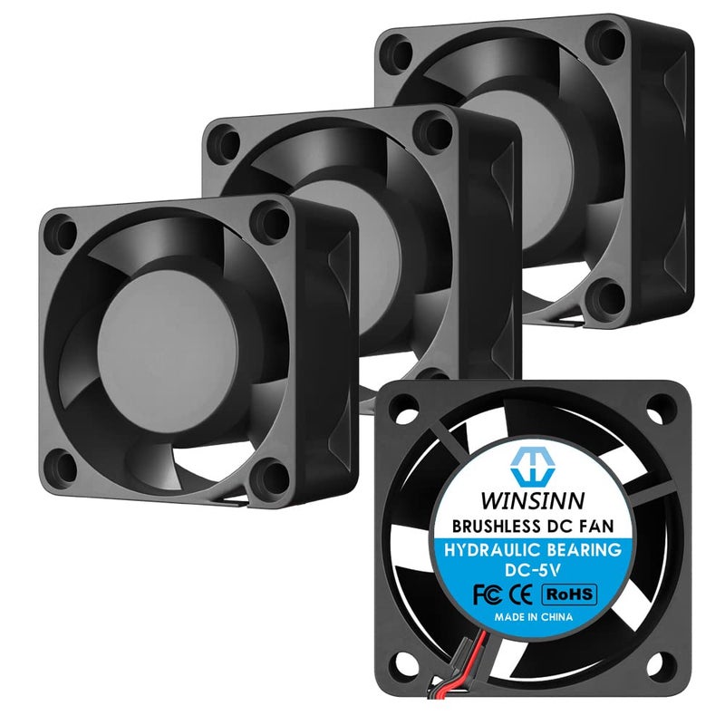 WINSINN 40mm 5V Fan - Hydraulic Bearing 7000 RPM 4020 Quiet Cooling Fan Replacement for 3D Printer/DVR/Small Electronics, 30cm Cable with XH2.54-2PIN, Brushless 40x20mm (4Pcs) - Image 1